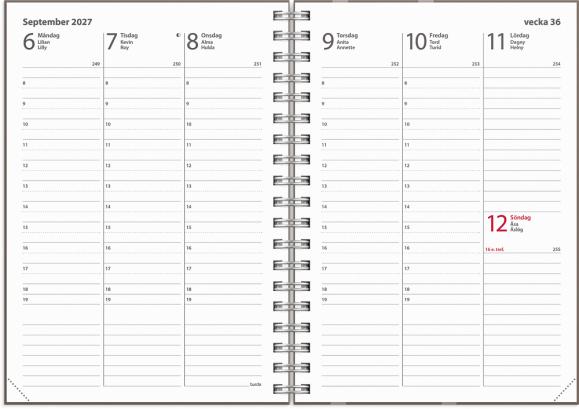  Kalender 2027 Weekly A6 Story brun
