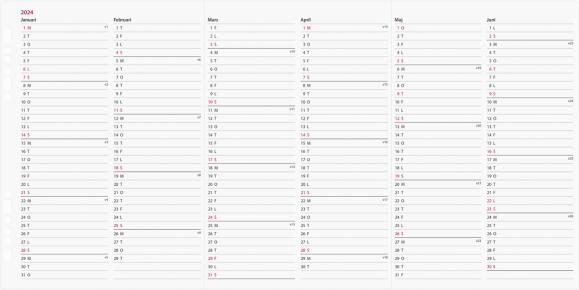  Kalender 2024 Business årsplan