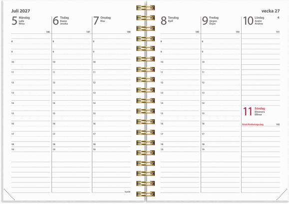  Kalender 2027 Weekly A6 White