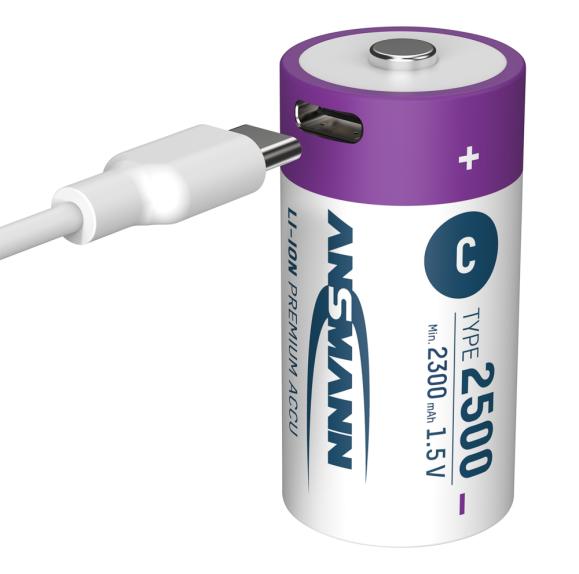  Batteri Ansmann laddbart Lithium C / LR14 Typ 2500 (min.2300mAh)