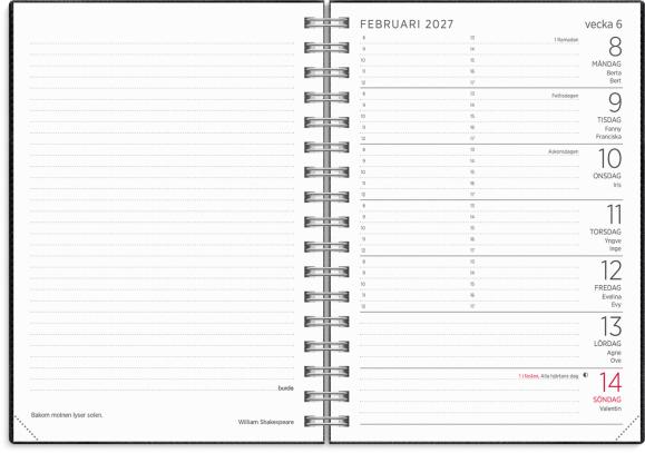  Liten Veckokalender Twist 2027 svart