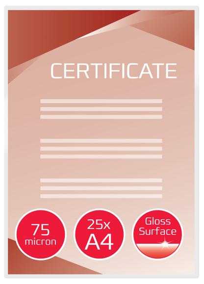  Lamineringsficka GBC A4 075mic klar 25-pack