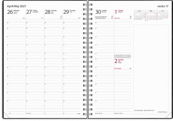  Kalender 2027 Business A5 Twist svart