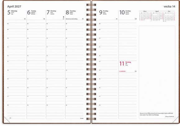  Kalender 2027 Business A5 Twist brun
