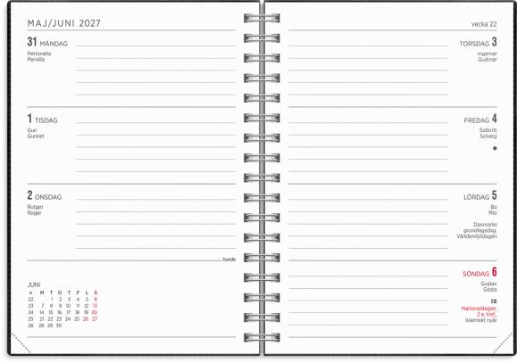  Kalender 2027 Senator A6 Twist svart