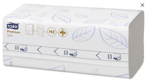  Tork Xpress® Komprimerad Mjuk multifold handduk Premium H2 2-lager vit