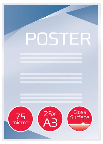  Lamineringsficka GBC A3 075mic klar 25-pack