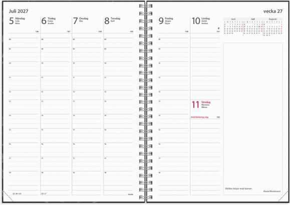  Kalender 2027 Business A5 Textile svart