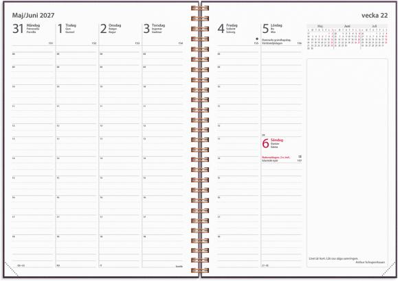  Kalender 2027 Business A5 Textile plommon