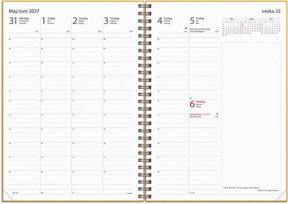  Kalender 2027 Business A5 Textile senapsgul