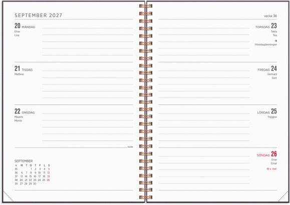  Kalender 2027 Senator A5 Textile plommon