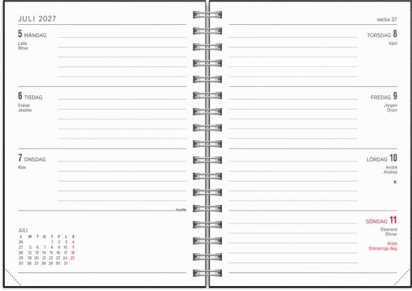  Kalender 2027 Senator A6 Textile svart