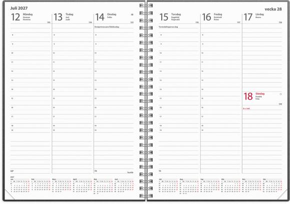  Kalender 2027 Weekly A5 beige konstläder