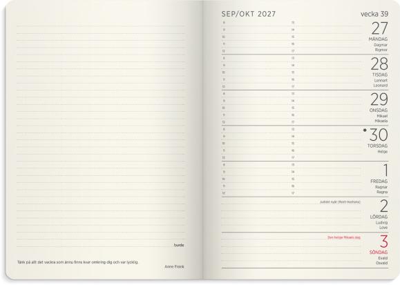  Liten Veckokalender Forma Deluxe 2027 brun