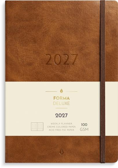  Kalender 2027 Agency A5 Forma Deluxe brun