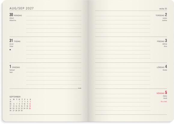  Kalender 2027 Senator A5 Forma Deluxe mocka grön