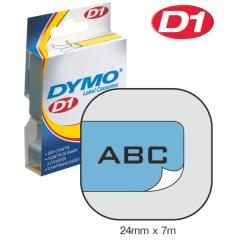  Dymo märk-tejp/band D1, 24mmx7meter svart/blå