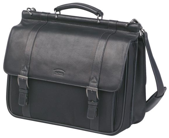  Datorväska 43x36x15cm svart nylon/nappa