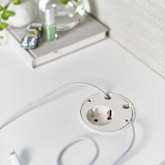  Bordsgenomföring Powerdot med eluttag och 4 kabelhål 79mm vit