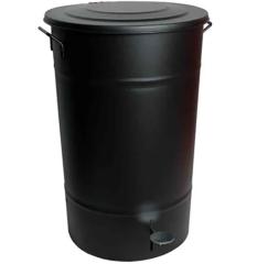  Avfallstunna med lock och pedal i plåt 70 liter