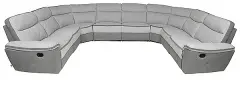  Soffa Viva Fix 305x396x305cm U-form ljusgrå