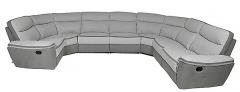  Soffa Viva Fix 227x396x305cm U-form ljusgrå