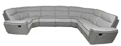  Soffa Viva Fix 227x396x305cm U-form ljusgrå