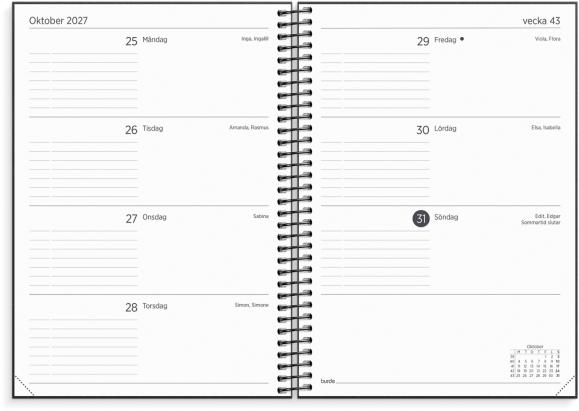  Organizer & Notes 2027 svart