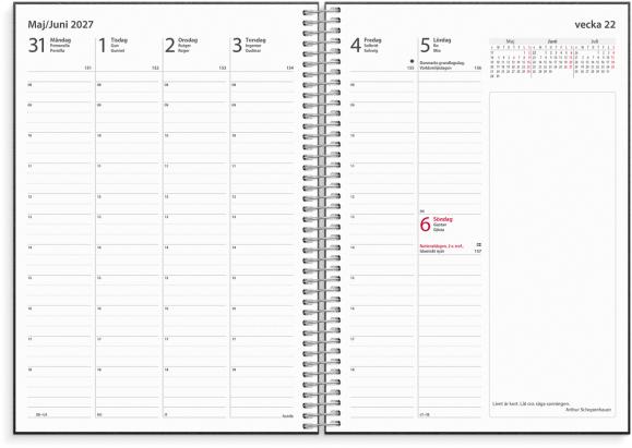  Kalender 2027 Business VIP svart konstläder