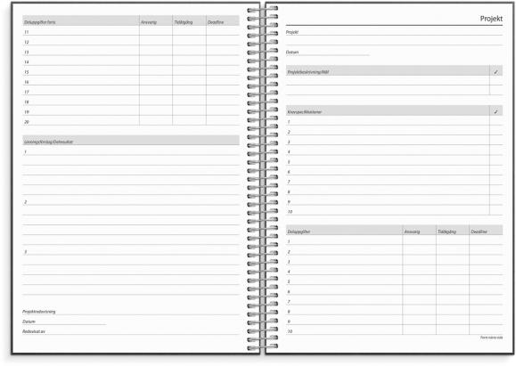  Kalender 2027 Business VIP svart konstläder