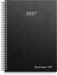  Kalender 2027 Business VIP svart konstl&auml;der