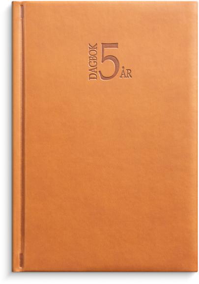  5-årsdagbok cognac konstläder