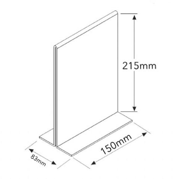  Skylthållare i akrylplast med T-fot