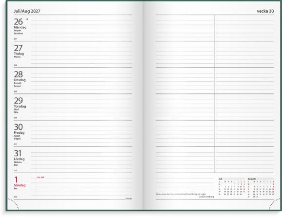  Kalender 2026 Kontorskalender grön