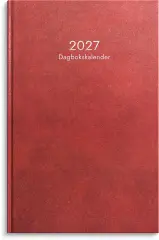  Dagbokskalender 2027 r&ouml;tt konstl&auml;der