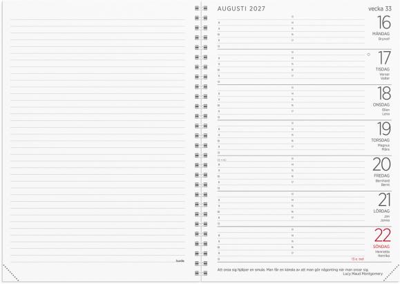  Stor Veckokalender 2027 refill