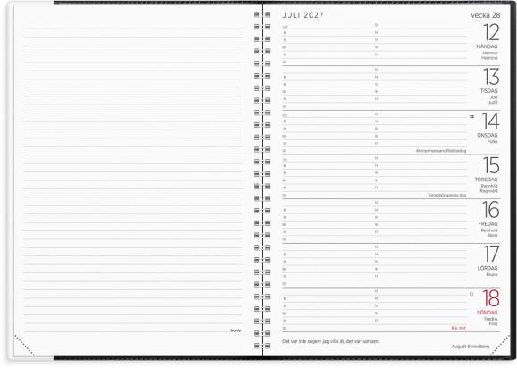  Stor Veckokalender 2027 svart plast