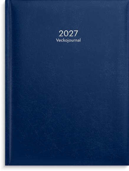  Veckojournal 2027 blått konstläder