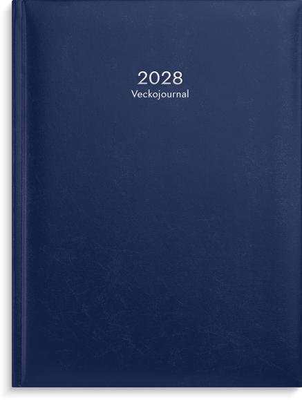  Veckojournal 2028 blått konstläder