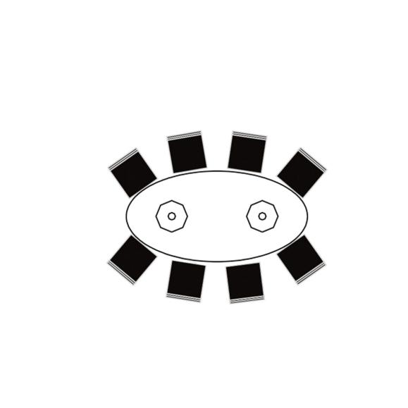  Konferensbord Viva oval 2000x1000mm