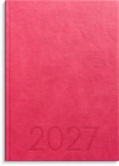  Kalender 2027 Weekly A5 rosa konstl&auml;der