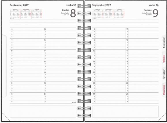  Tidkalender 2027 svart kartong