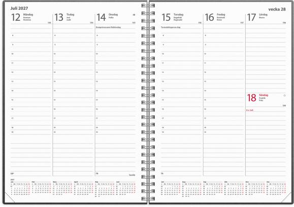  Kalender 2027 Weekly A5 refill