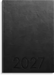  Kalender 2027 Weekly A5 svart konstl&auml;der