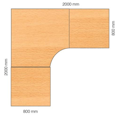  Hörnskrivbord Viva Select 1200/800mm höj- och sänkbart