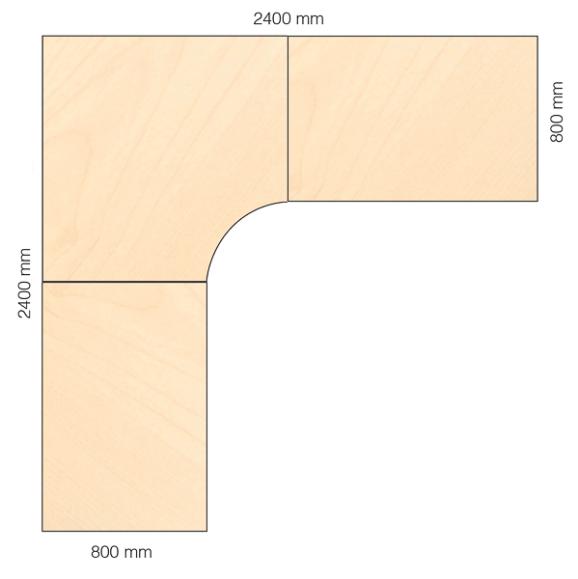  Hörnskrivbord Viva Select 1200/800mm höj- och sänkbart