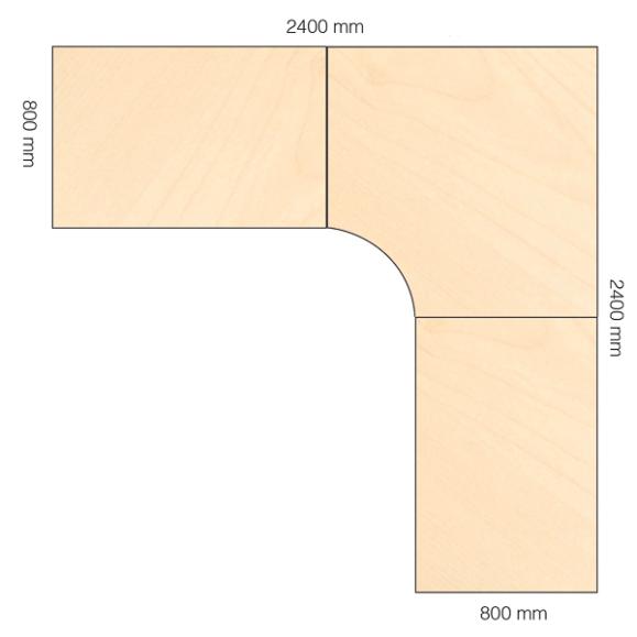  Hörnskrivbord Viva Select 1200/800mm höj- och sänkbart