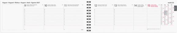  Desk calendar Europe 2027