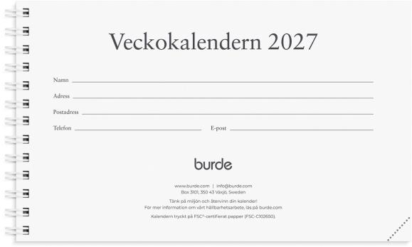  Kalender 2026 Veckokalendern refill