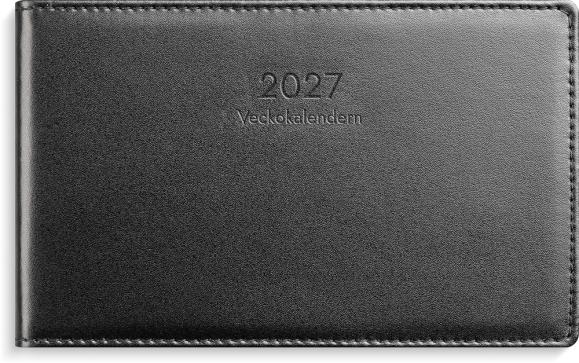  Kalender 2026 Veckokalendern svart skinn